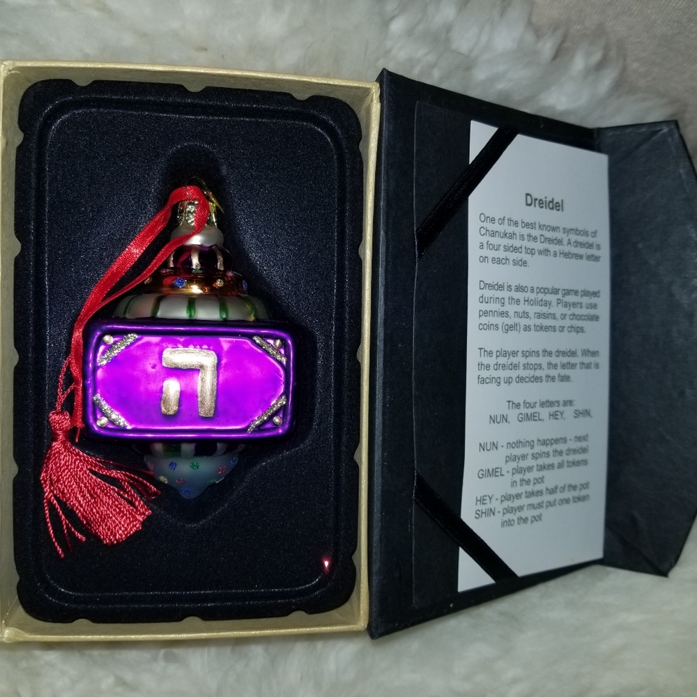 Kurt Adler Noble Gems Jewish Dreidel Ornament